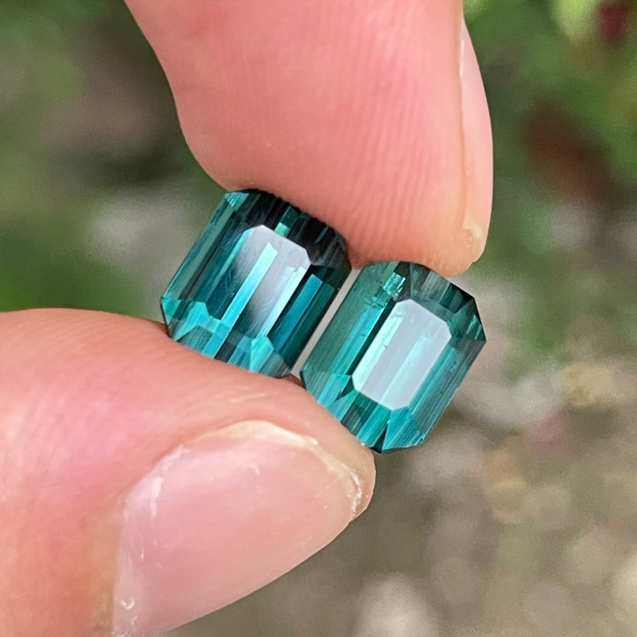 Blue Tourmaline Faceted Emerald-Cut Pair For Earrings — Natural & Ethically Sourced from Afghanistan