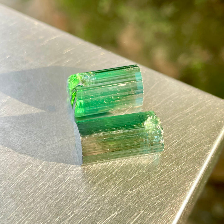Facet Rough Bluish Green Tourmaline Crystals | Loupe Clean Gem Cutting Grade | Natural Afghanistan