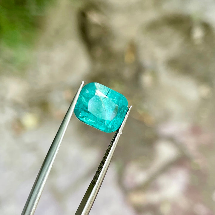 Faceted Paraiba Blue Tourmaline Cushion Cut | Natural Nuristan Afghanistan Gemstone