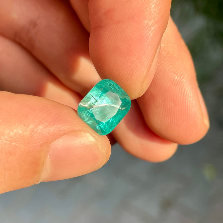 Faceted Paraiba Blue Tourmaline Cushion Cut | Natural Nuristan Afghanistan Gemstone