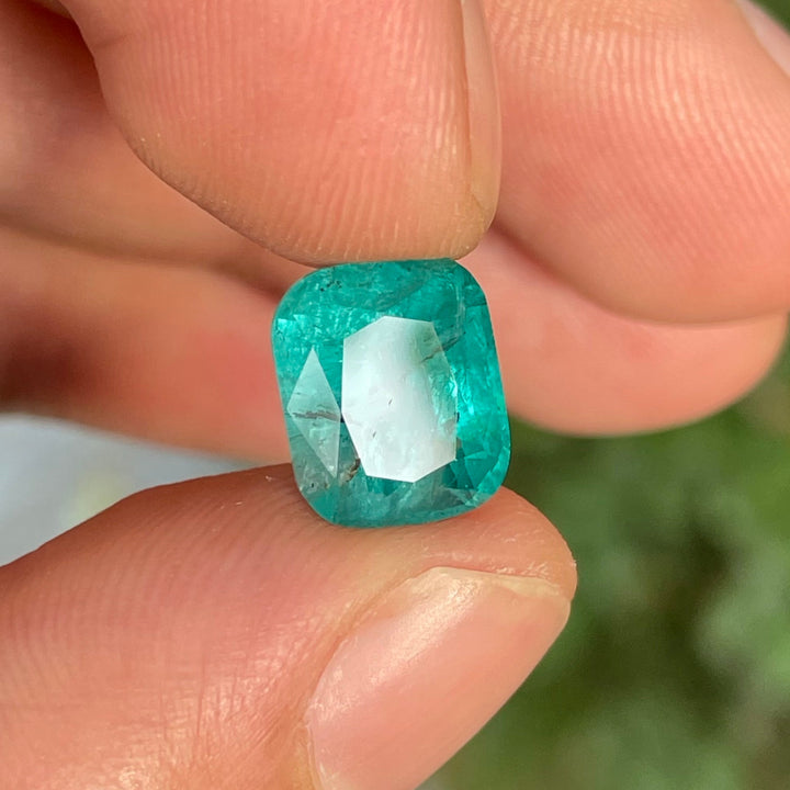 Faceted Paraiba Blue Tourmaline Cushion Cut | Natural Nuristan Afghanistan Gemstone