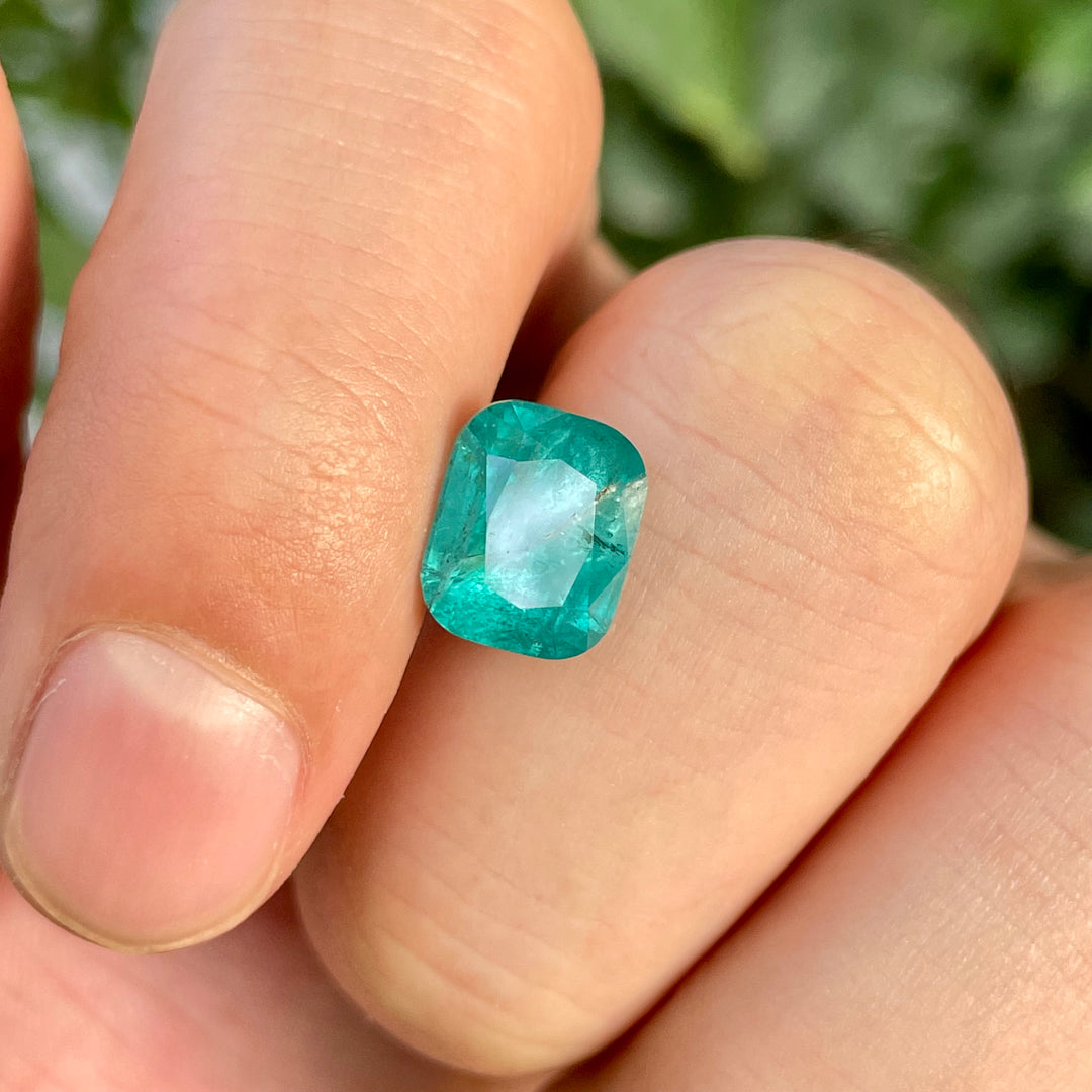 Faceted Paraiba Blue Tourmaline Cushion Cut | Natural Nuristan Afghanistan Gemstone