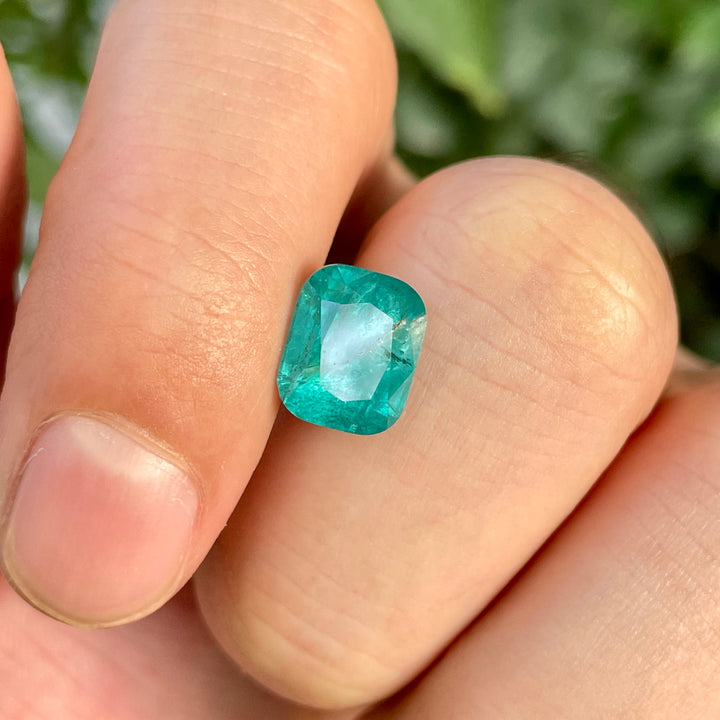 Faceted Paraiba Blue Tourmaline Cushion Cut | Natural Nuristan Afghanistan Gemstone