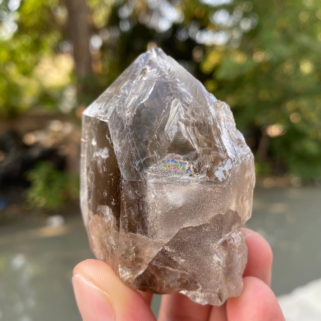 Natural Smoky Quartz Enhydro Crystal – Water Bubble Inclusion, Healing Stone, Collector Specimen