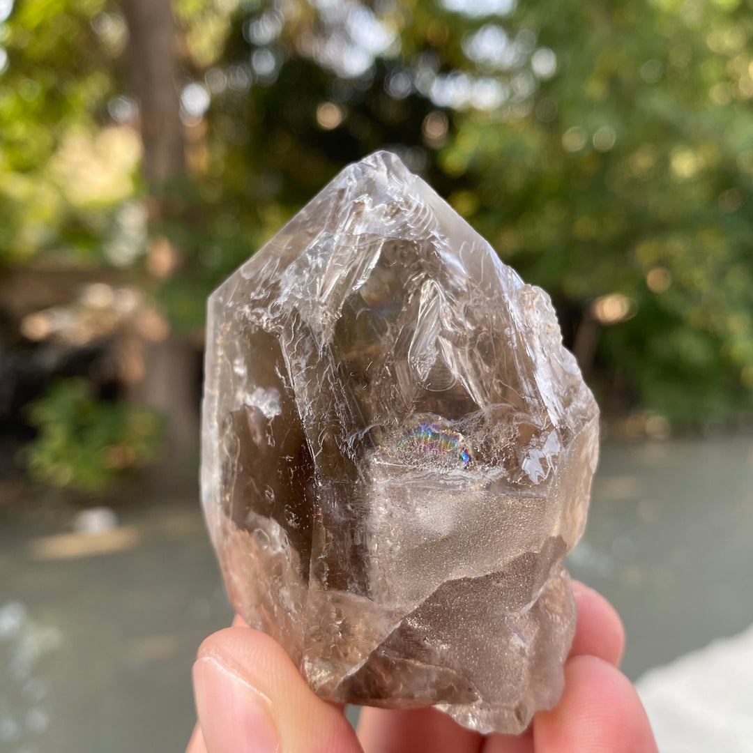 Natural Smoky Quartz Enhydro Crystal – Water Bubble Inclusion, Healing Stone, Collector Specimen