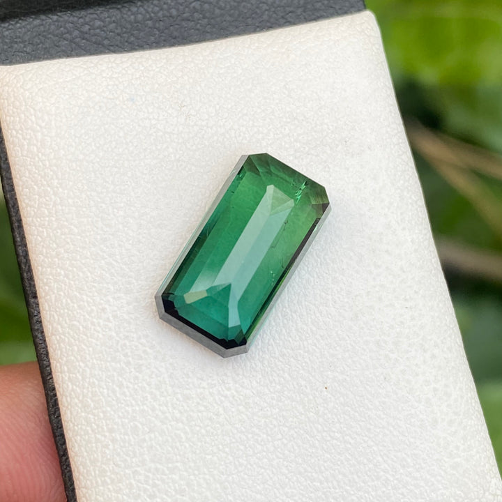 Natural Blue-Green Tourmaline 6.60 Carats – Dual Color Rosecut Rectangular Gem for Ring