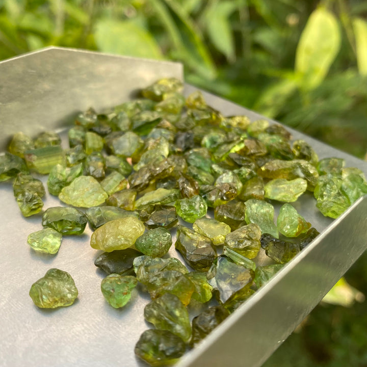 Natural Chrome Tourmaline Rough Lot – Cutting Grade, Calibrated Sizes, African Mined, Vivid Green