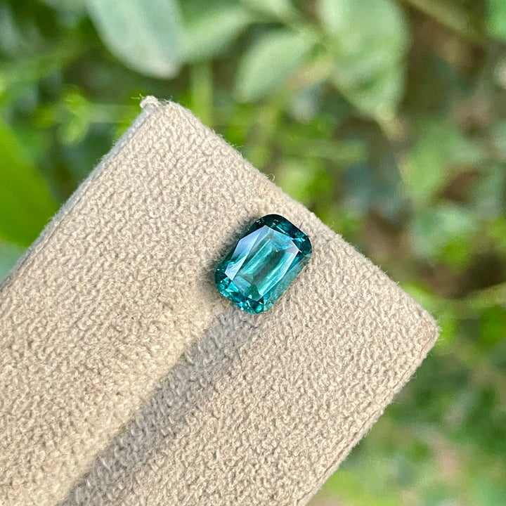 Natural Lagoon Blue Tourmaline 2.15ct Cushion Cut Square Faceted Gemstone