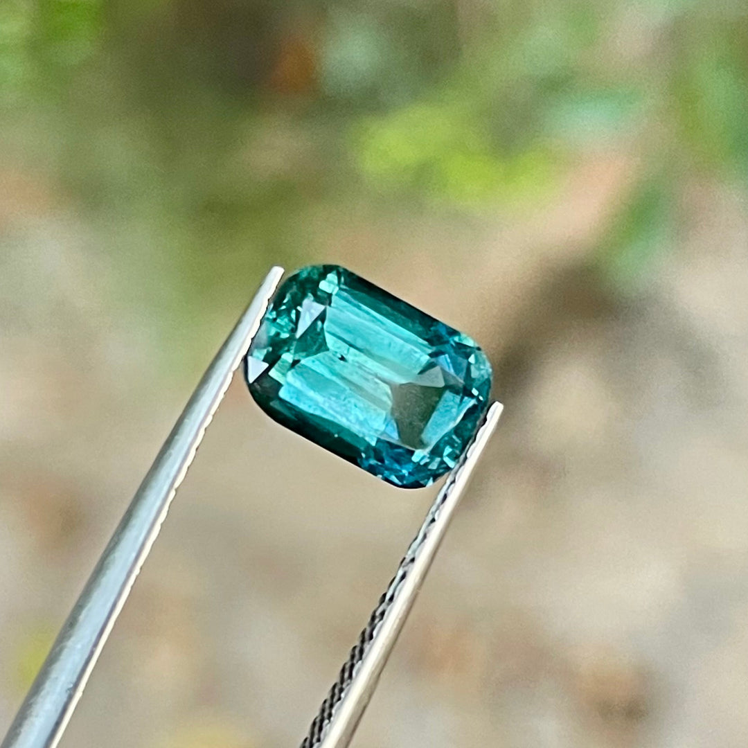 Natural Lagoon Blue Tourmaline 2.15ct Cushion Cut Square Faceted Gemstone