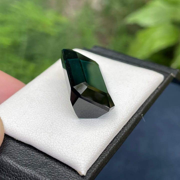 Deep Lagoon Blue Tourmaline 25 Carat Emerald Cut – Loupe Clean Gemstone for Pendant Jewelry