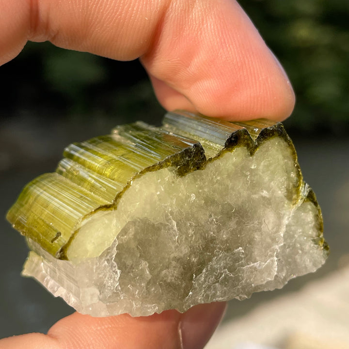Natural Skardu Tourmaline Cluster Specimen – Bicolor Lime Green & Yellow Gem Crystals