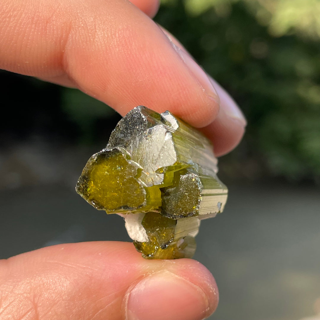Natural Skardu Tourmaline Cluster Specimen – Bicolor Lime Green & Yellow Gem Crystals