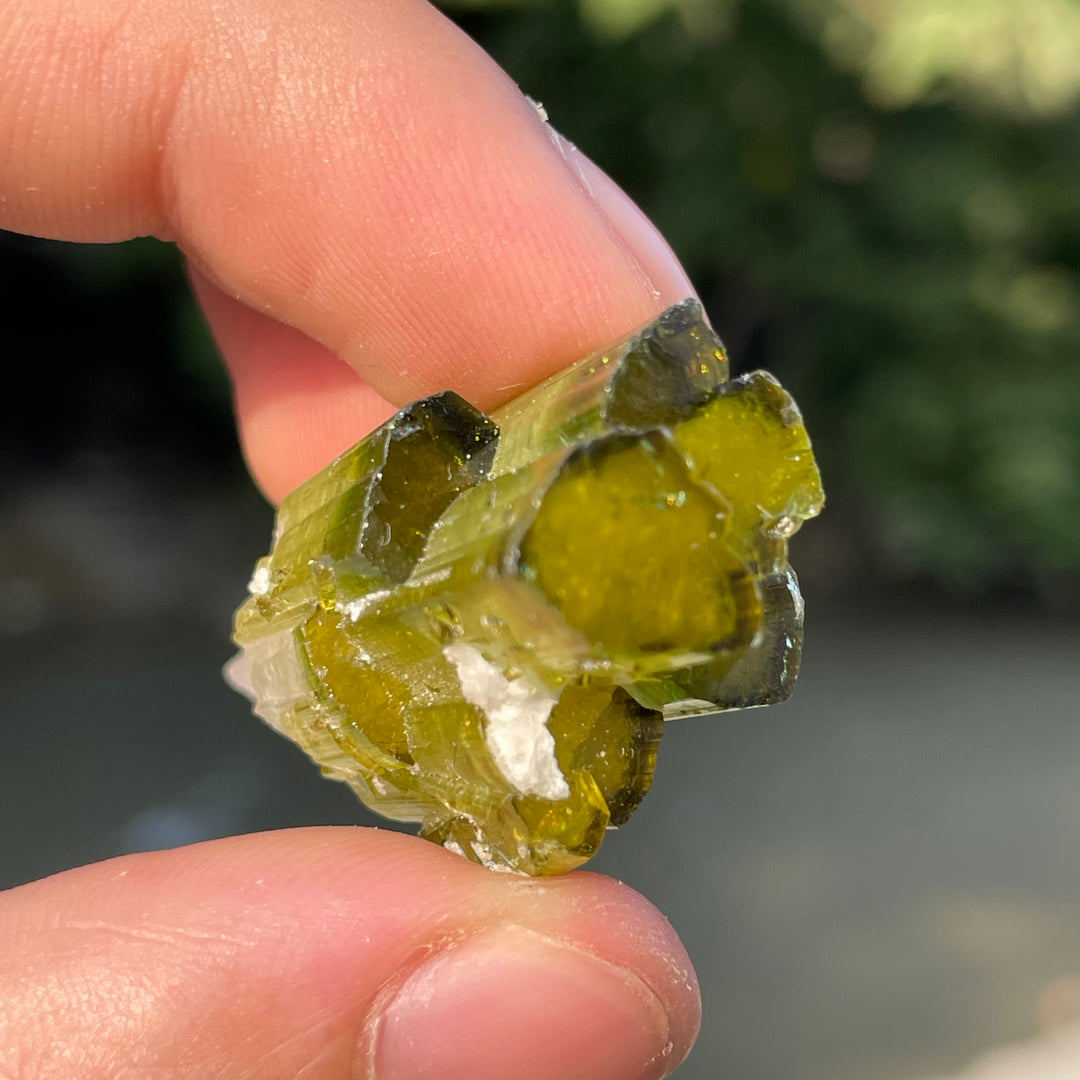 Natural Skardu Tourmaline Cluster Specimen – Bicolor Lime Green & Yellow Gem Crystals
