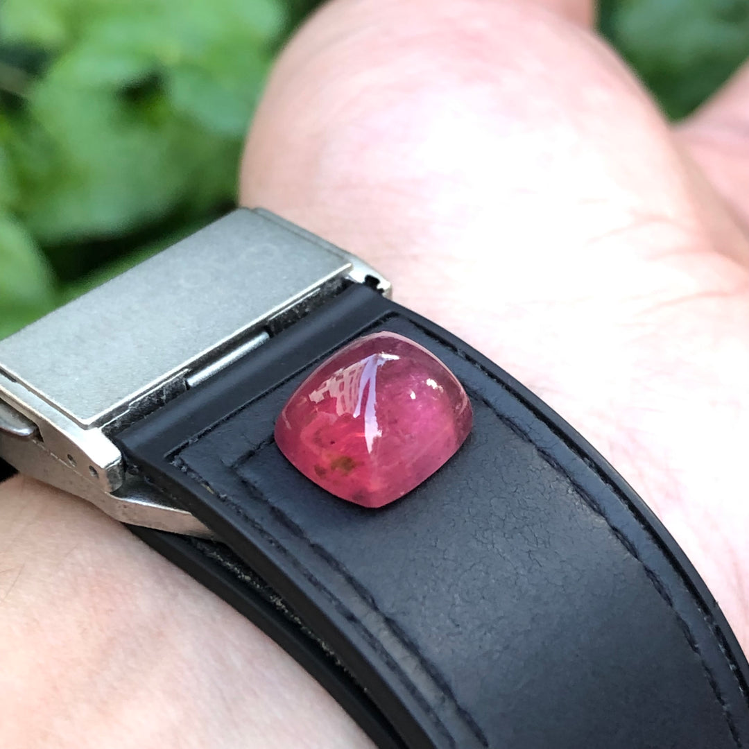 Natural Pink Tourmaline Sugarloaf Cabochon 7.85 Ring Sized Gemstone