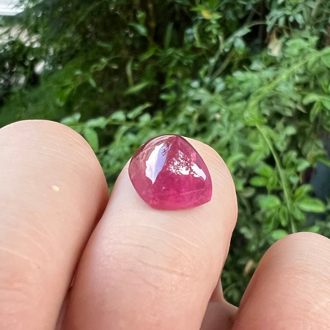 Natural Pink Tourmaline Sugarloaf Cabochon 7.85 Ring Sized Gemstone