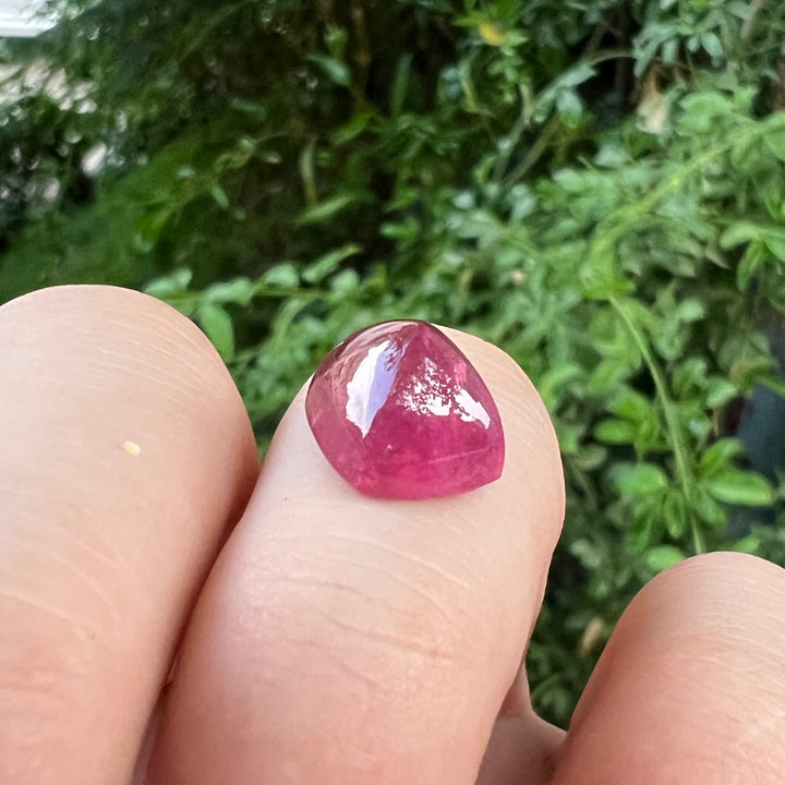Natural Pink Tourmaline Sugarloaf Cabochon 7.85 Ring Sized Gemstone