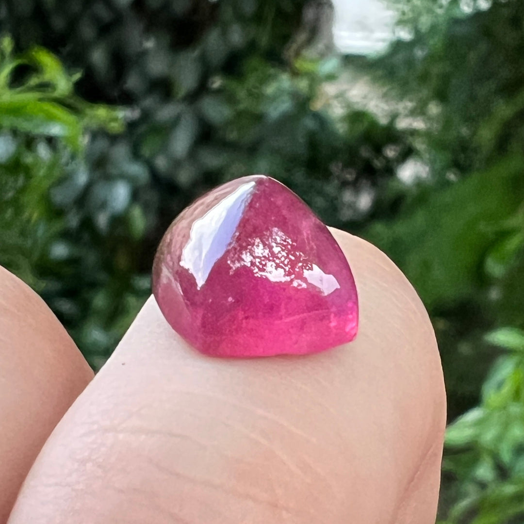 Natural Pink Tourmaline Sugarloaf Cabochon 7.85 Ring Sized Gemstone