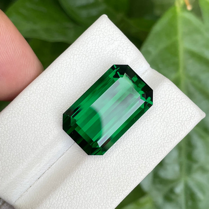Chrome Green Tourmaline 18.5 Carat Emerald Cut – Loupe Clean Collector Gemstone from Afghanistan