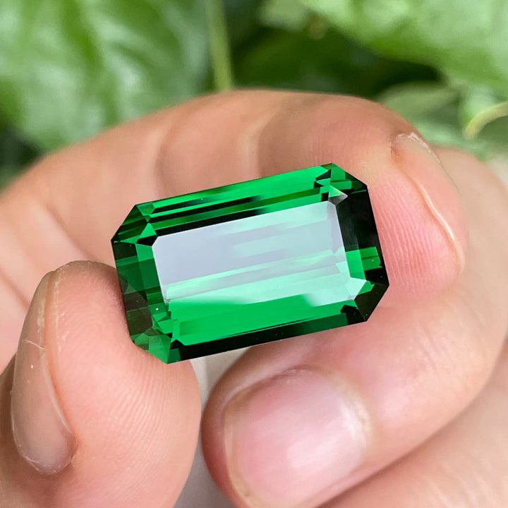 Chrome Green Tourmaline 18.5 Carat Emerald Cut – Loupe Clean Collector Gemstone from Afghanistan