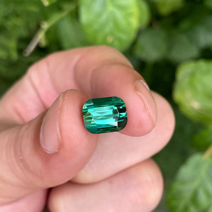 Natural Afghan Chrome Tourmaline — Cushion Step Cut, Premium Ring Stone