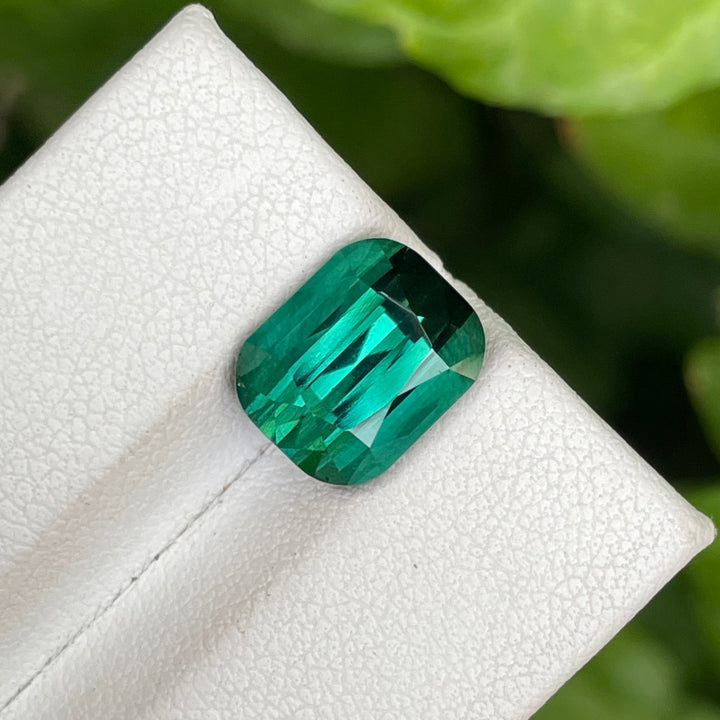 Natural Afghan Chrome Tourmaline — Cushion Step Cut, Premium Ring Stone