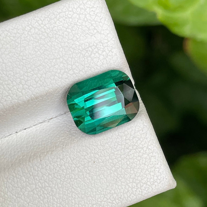 Natural Afghan Chrome Tourmaline — Cushion Step Cut, Premium Ring Stone