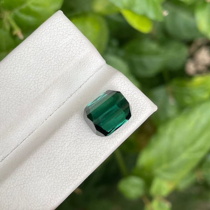 Natural Afghan Chrome Tourmaline — Cushion Step Cut, Premium Ring Stone