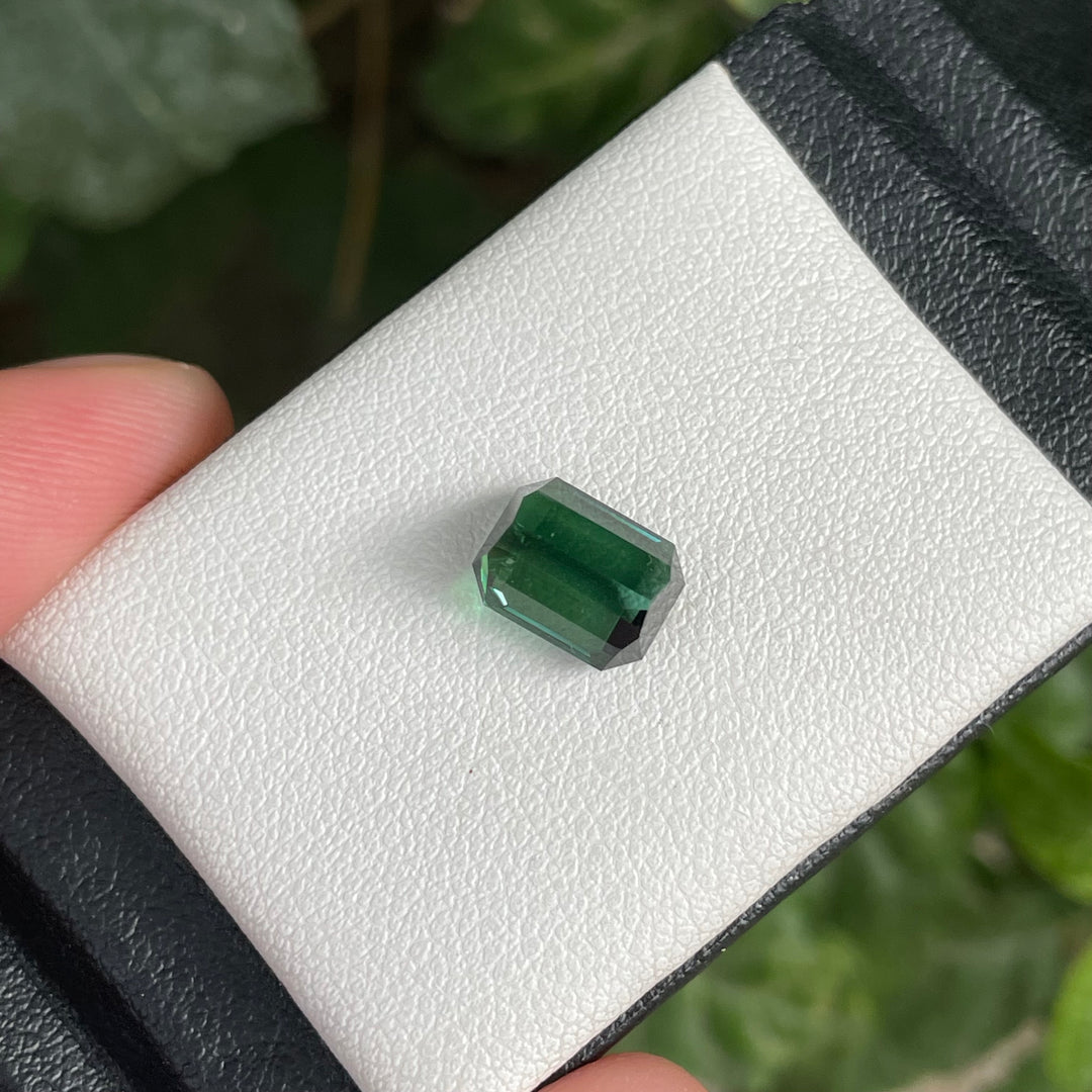 Natural Bluish Green Tourmaline — 2.60ct Faceted Emerald Cut, Afghan Origin