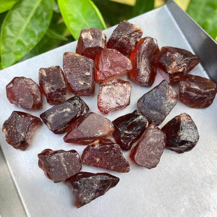 Natural African Hessonite Garnet Rough – 2g+ Pieces, Eye Clean with Smoky Hue