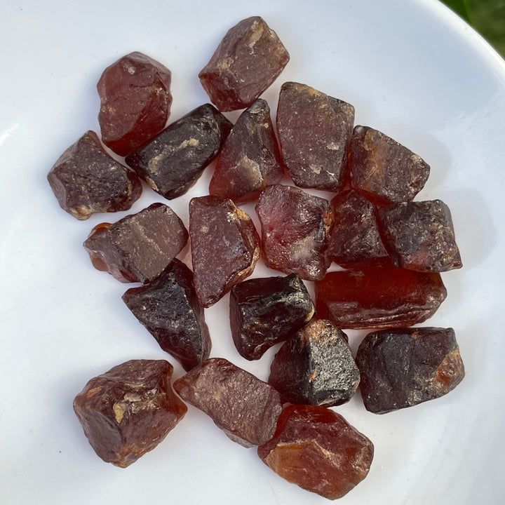 Natural African Hessonite Garnet Rough – 2g+ Pieces, Eye Clean with Smoky Hue