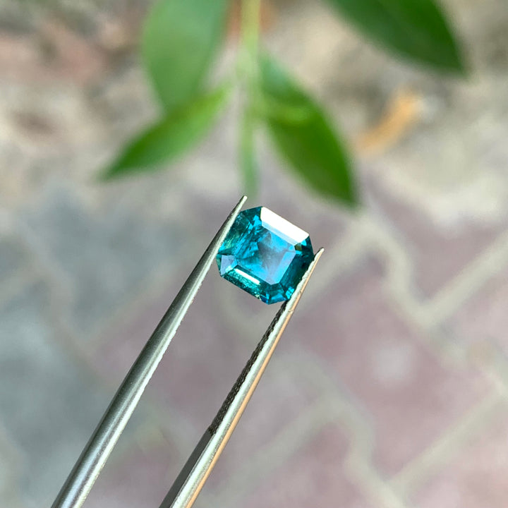 Indicolite Blue Tourmaline 1.7cts Faceted Square Emerald Cut