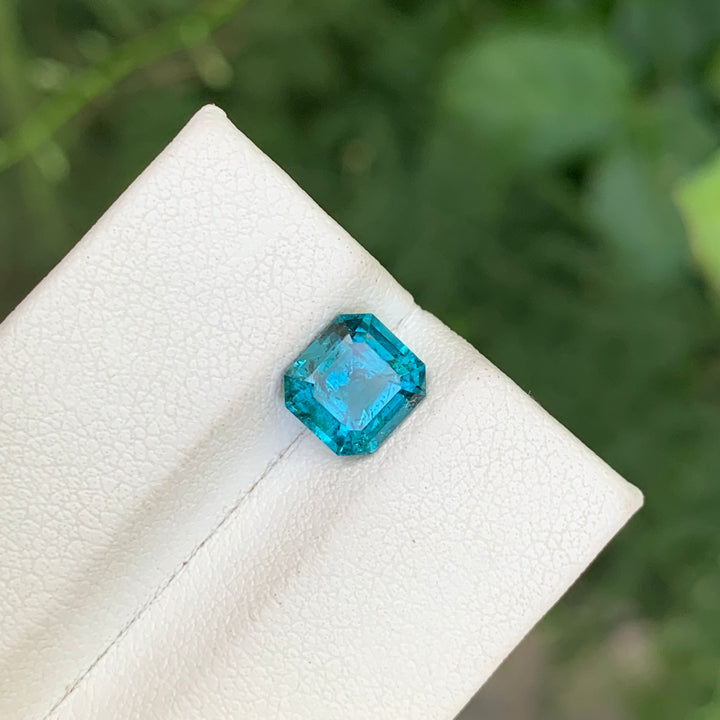 Indicolite Blue Tourmaline 1.7cts Faceted Square Emerald Cut