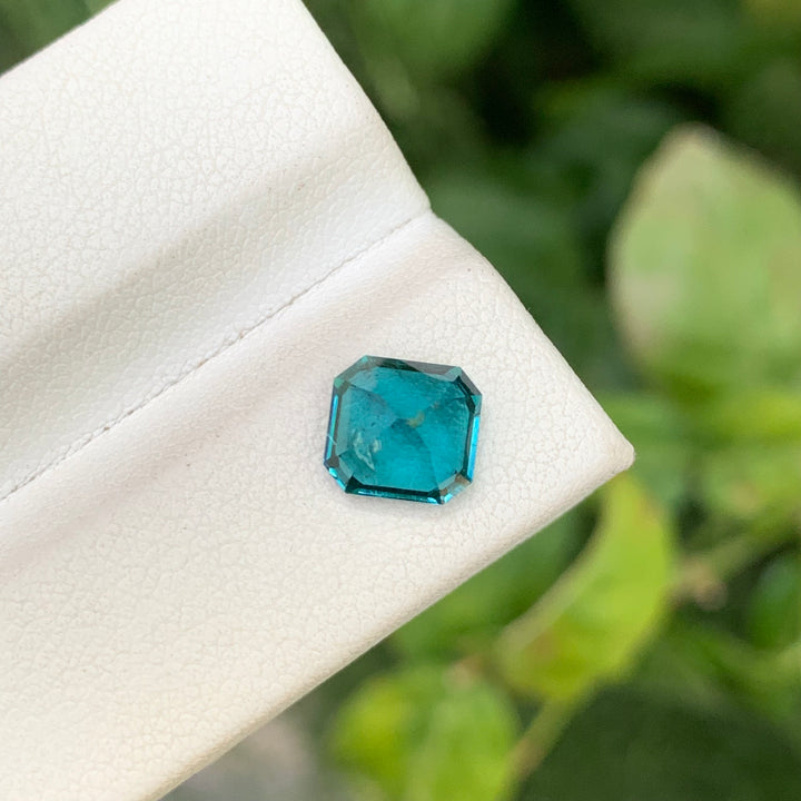 Indicolite Blue Tourmaline 1.7cts Faceted Square Emerald Cut