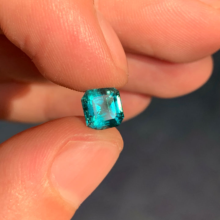 Indicolite Blue Tourmaline 1.7cts Faceted Square Emerald Cut