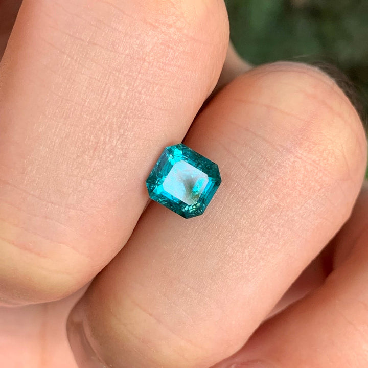 Indicolite Blue Tourmaline 1.7cts Faceted Square Emerald Cut