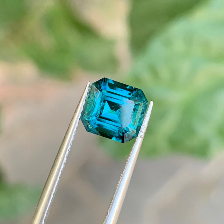 Indicolite Blue Tourmaline 1.95cts Faceted Square Emerald Cut