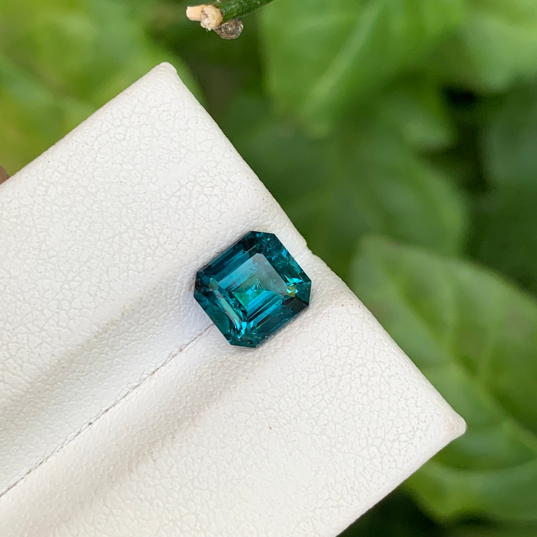 Indicolite Blue Tourmaline 1.95cts Faceted Square Emerald Cut