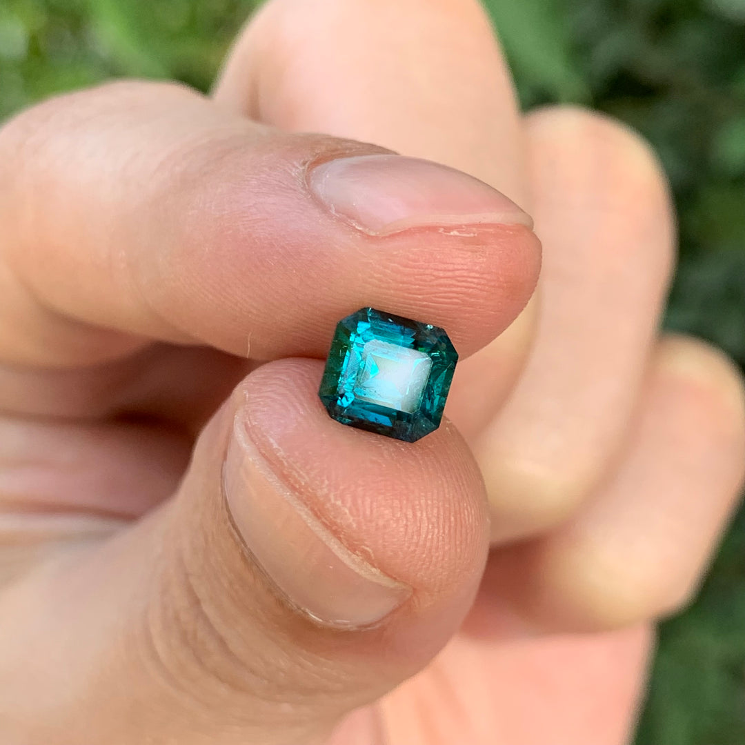 Indicolite Blue Tourmaline 1.95cts Faceted Square Emerald Cut