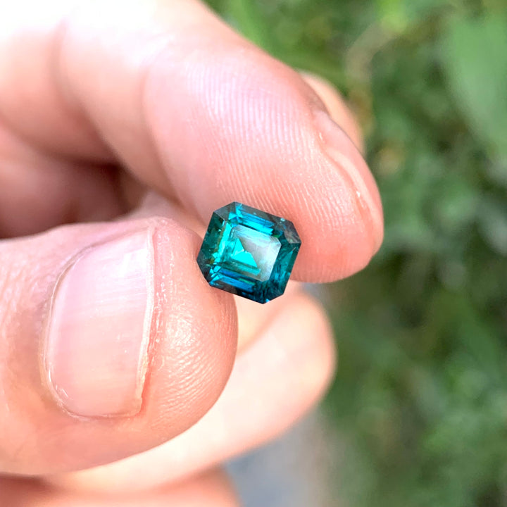 Indicolite Blue Tourmaline 1.95cts Faceted Square Emerald Cut