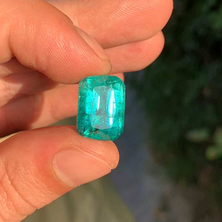 Natural Turquoise Blue Tourmaline 14ct Faceted Cushion Cut Gemstone