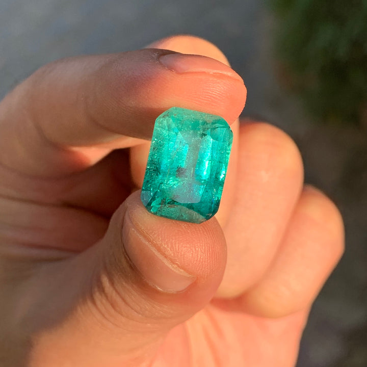 Natural Turquoise Blue Tourmaline 14ct Faceted Cushion Cut Gemstone