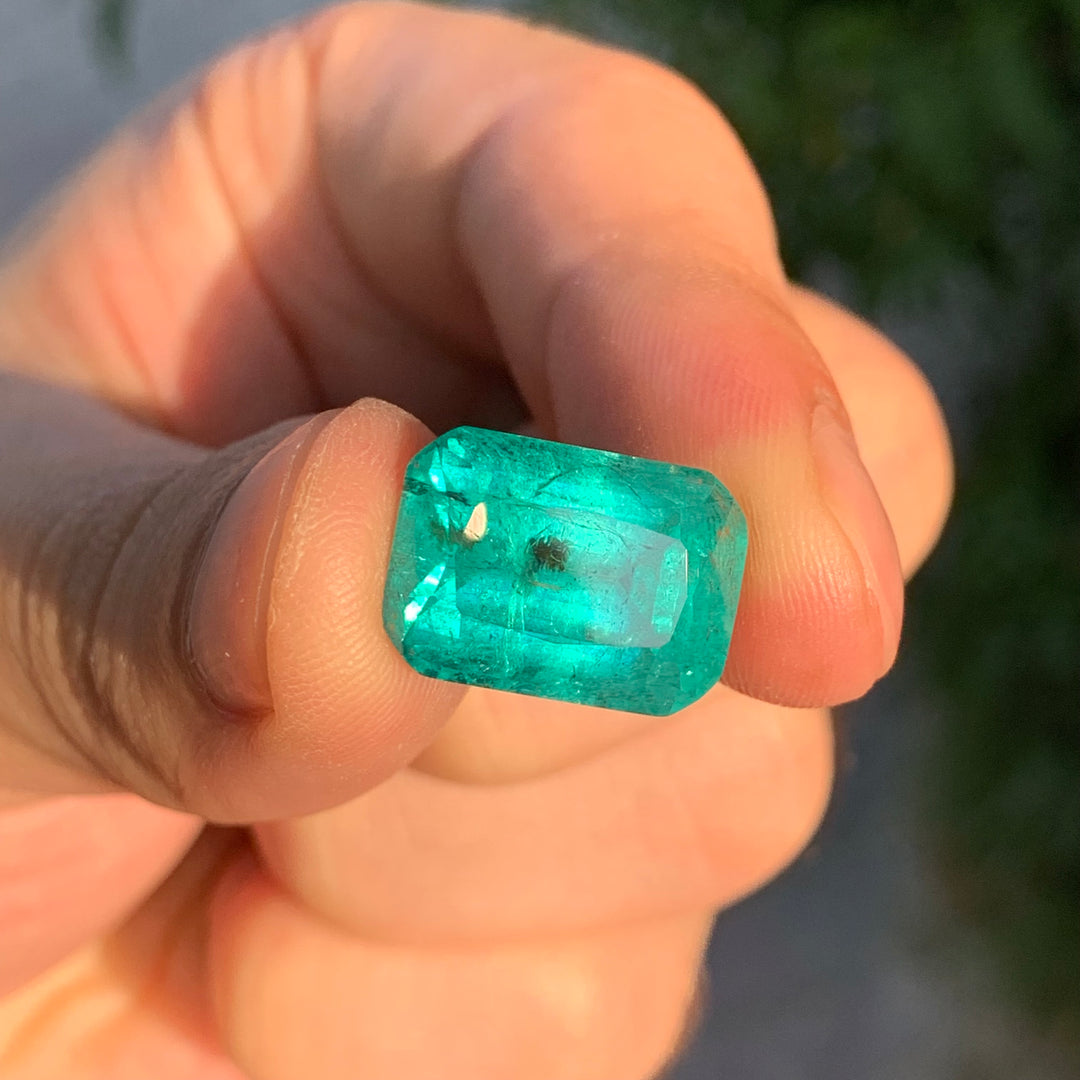 Natural Turquoise Blue Tourmaline 14ct Faceted Cushion Cut Gemstone