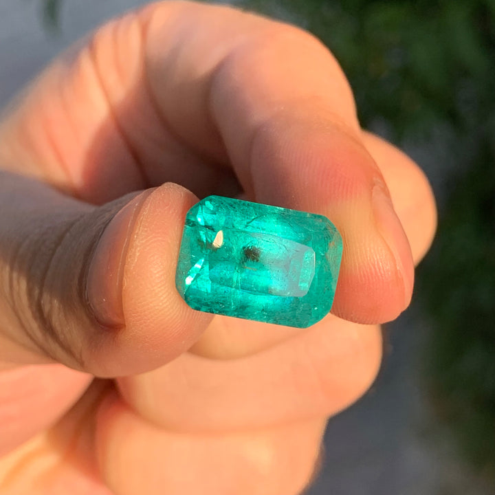 Natural Turquoise Blue Tourmaline 14ct Faceted Cushion Cut Gemstone