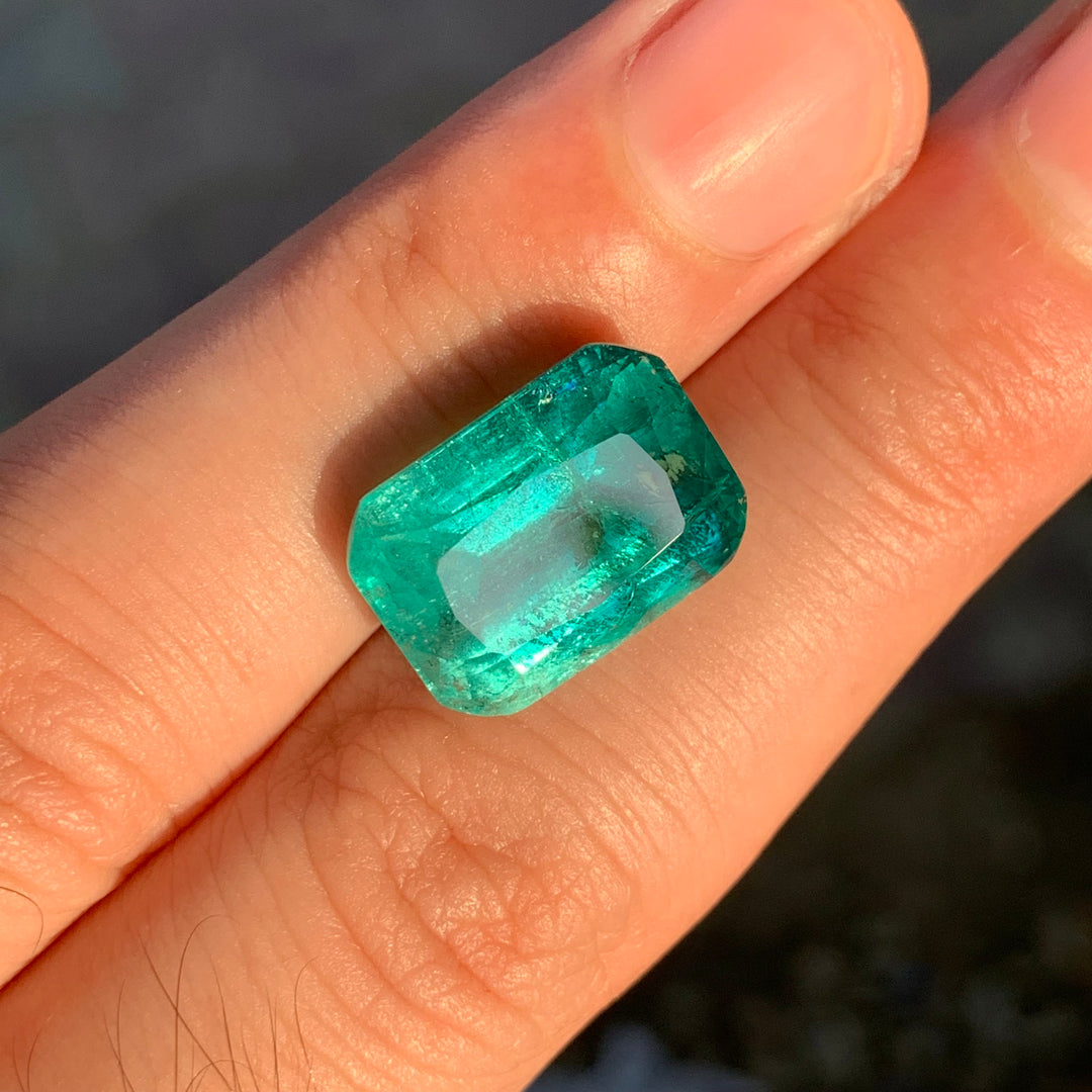 Natural Turquoise Blue Tourmaline 14ct Faceted Cushion Cut Gemstone