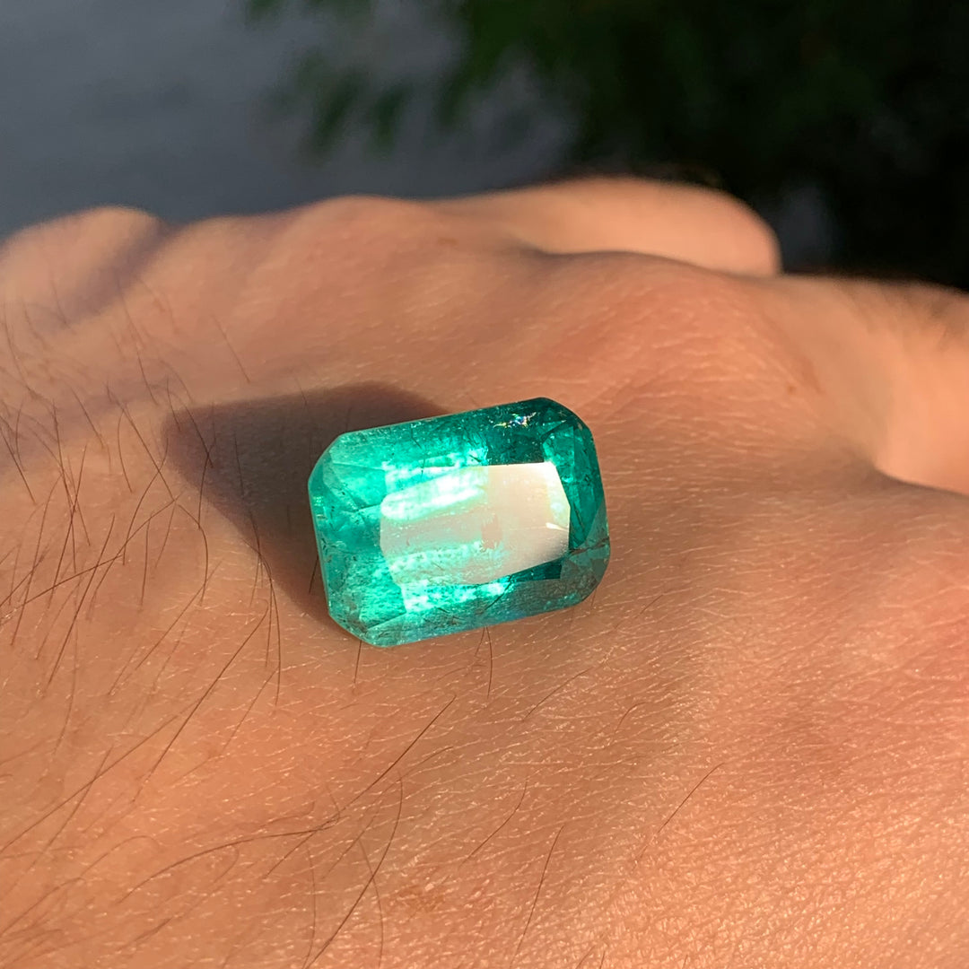 Natural Turquoise Blue Tourmaline 14ct Faceted Cushion Cut Gemstone