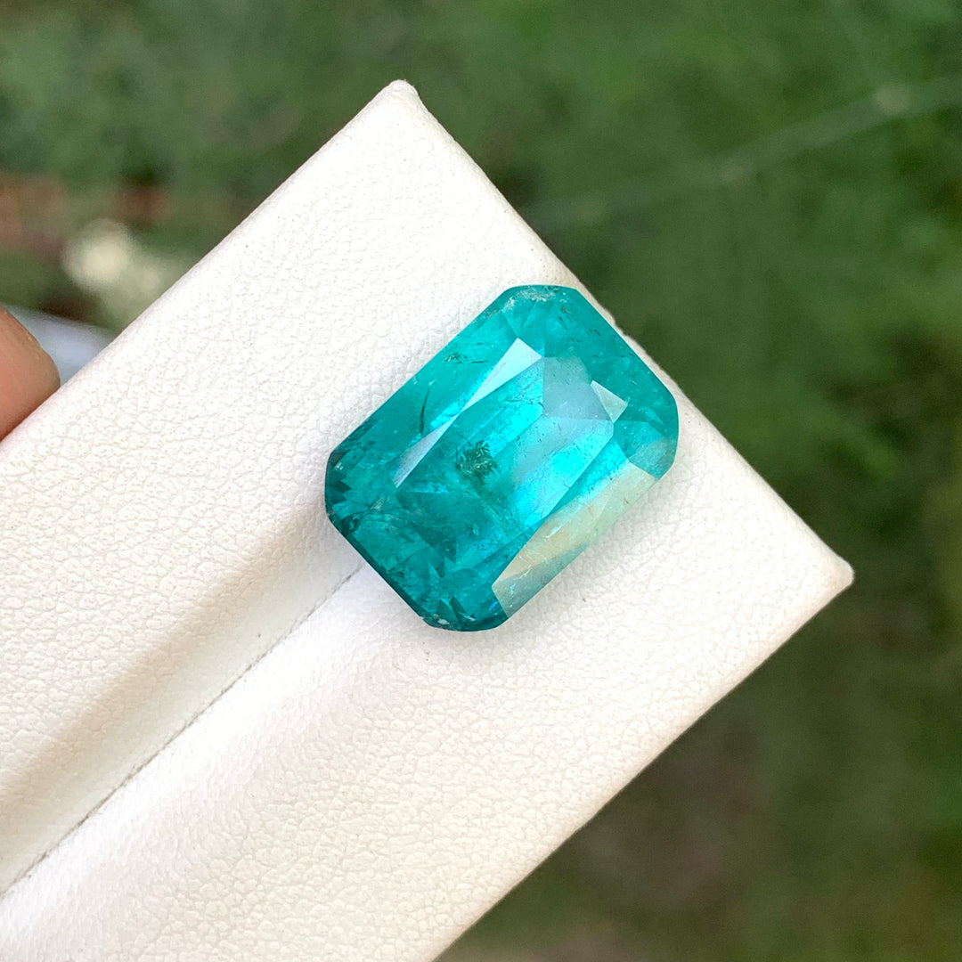 Natural Turquoise Blue Tourmaline 14ct Faceted Cushion Cut Gemstone