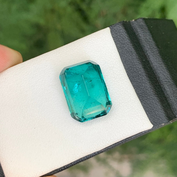Natural Turquoise Blue Tourmaline 14ct Faceted Cushion Cut Gemstone