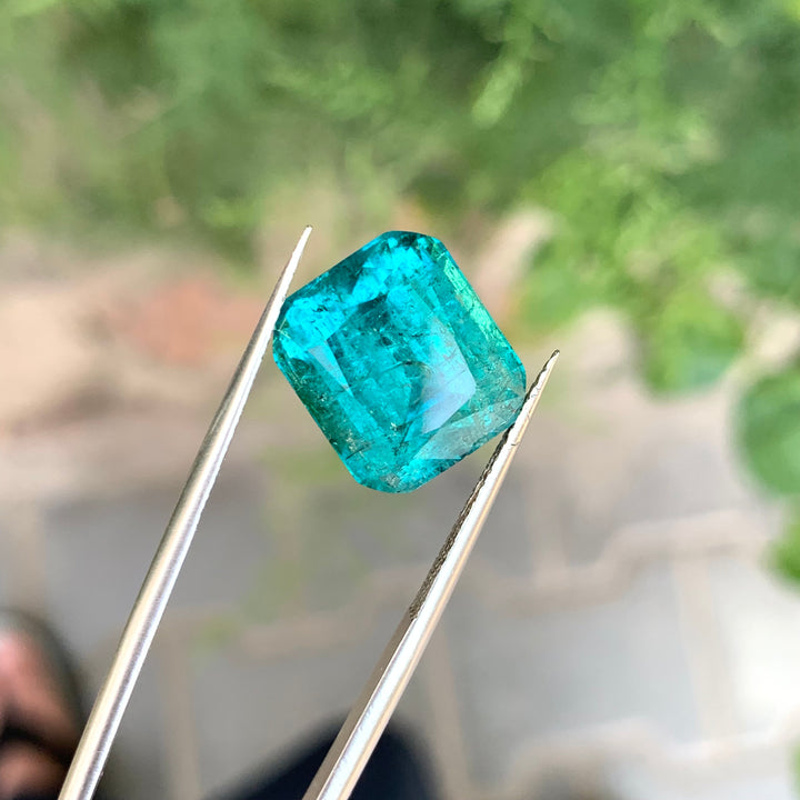 Natural Paraiba Blue Tourmaline 13.7 carats Faceted Cushion Cut