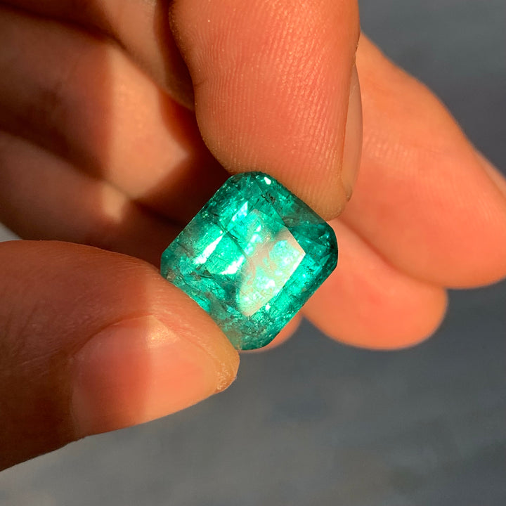 Natural Paraiba Blue Tourmaline 13.7 carats Faceted Cushion Cut