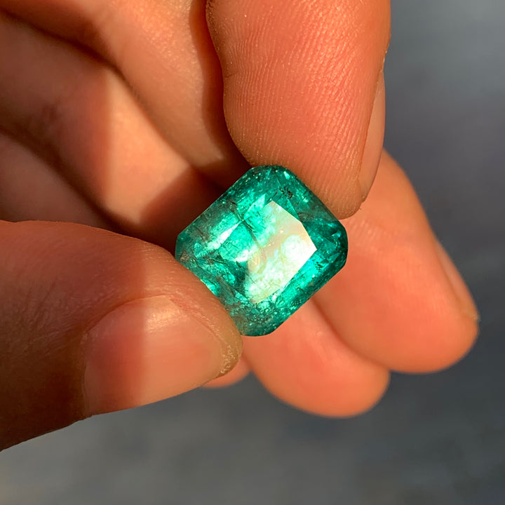 Natural Paraiba Blue Tourmaline 13.7 carats Faceted Cushion Cut